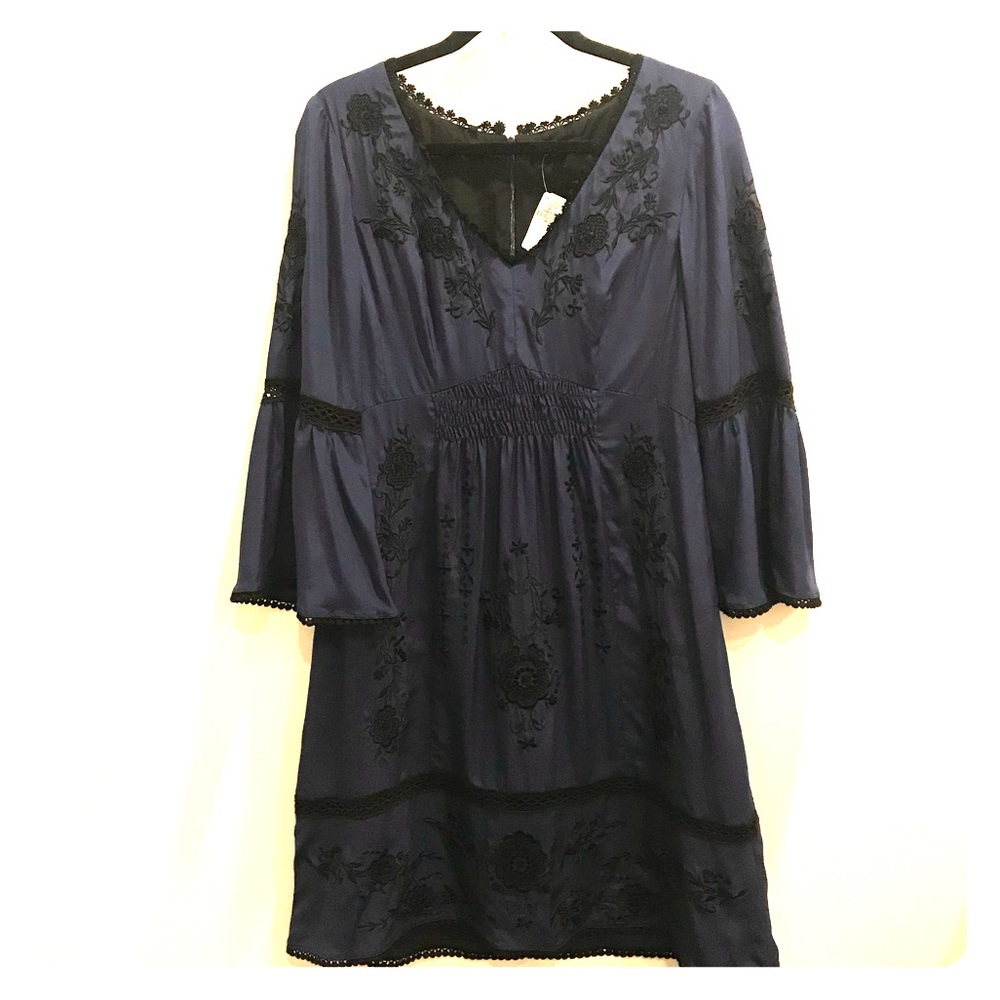 NWT Nanette Lepore navy blue Renaissance Frock